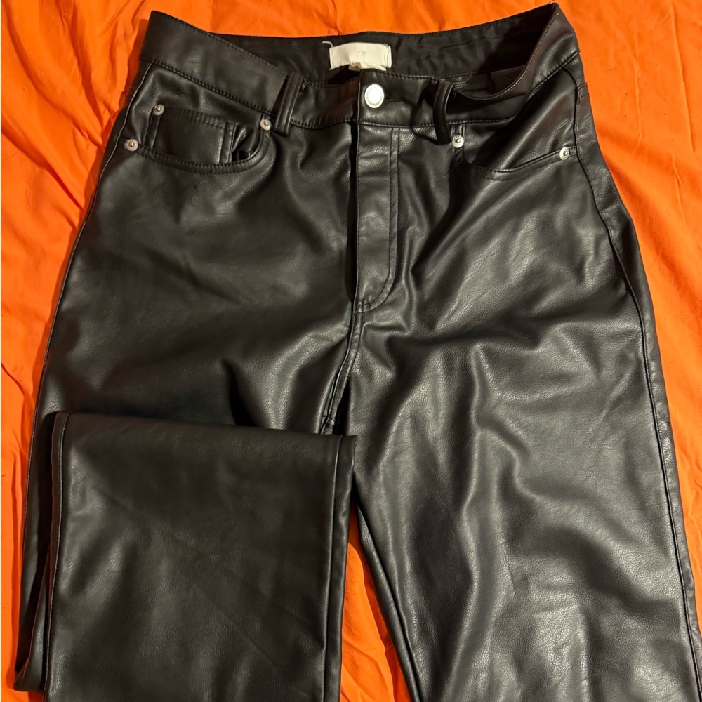 Black Faux Leather Pants